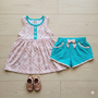 Beige Checks & Daisies - Girl Set (RTS)