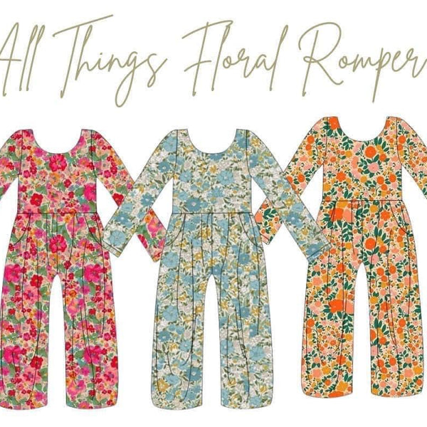 PO140: All Things Floral Rompers (ETA JAN)