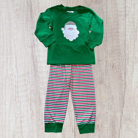 Santa And Stripes Loungewear Boy Pant Set (RTS)