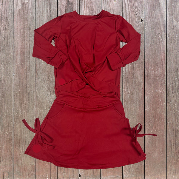 Athletic Pullover Set - Maroon (RTS)