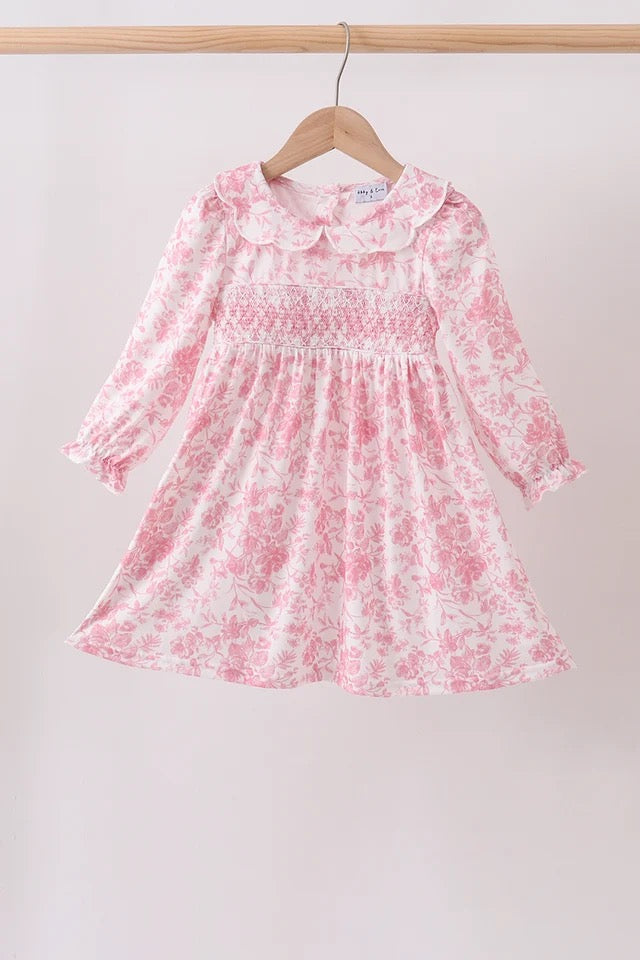 Pink Floral Toile Dress (RTS)