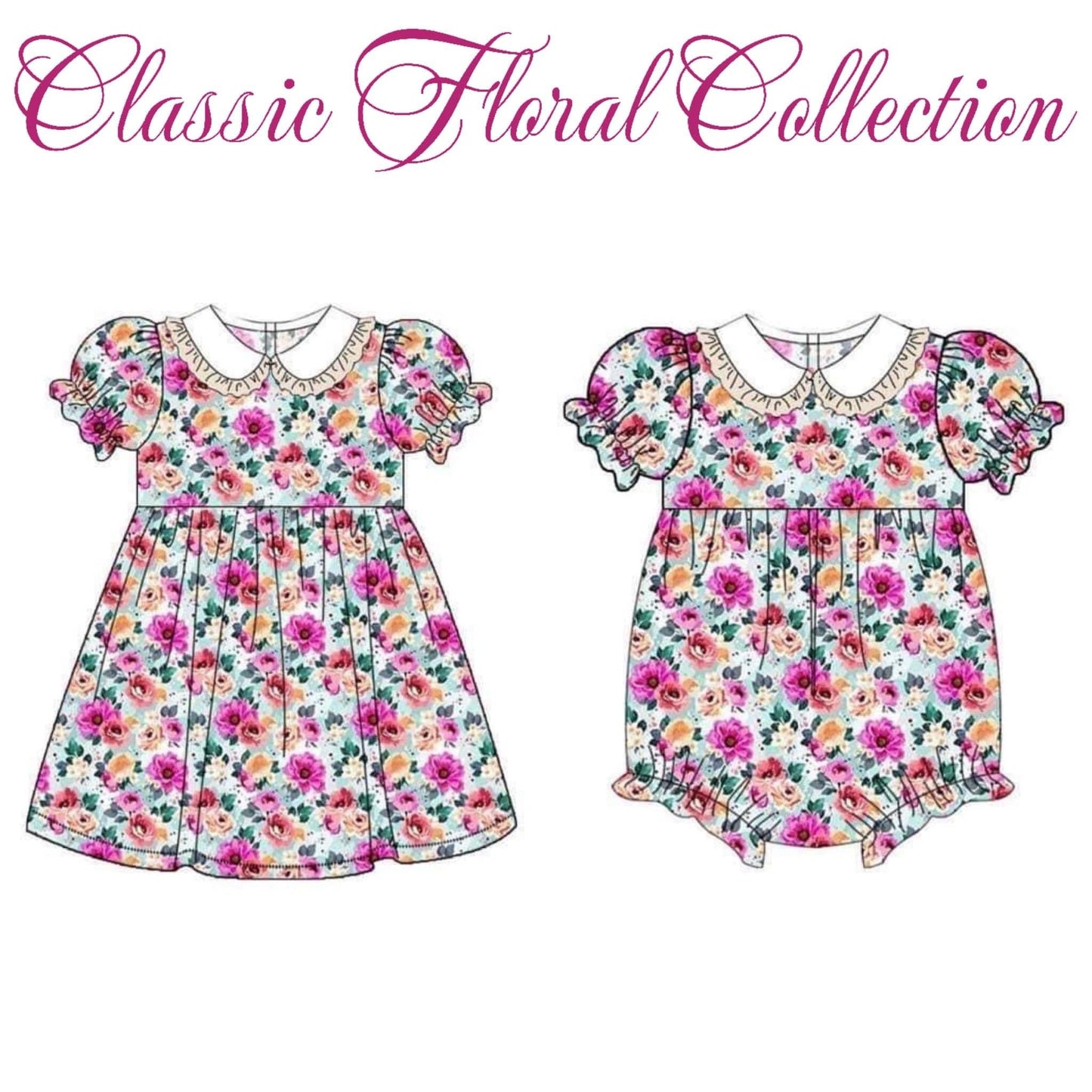 Classic Floral Dress (RTS)