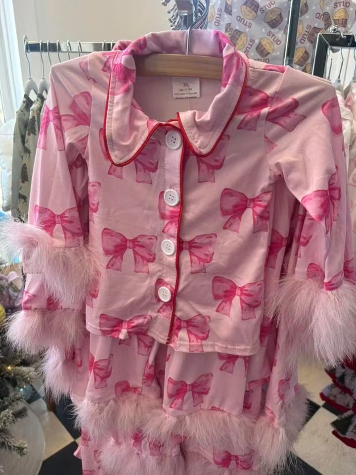 Pink Bow Pajamas (RTS)