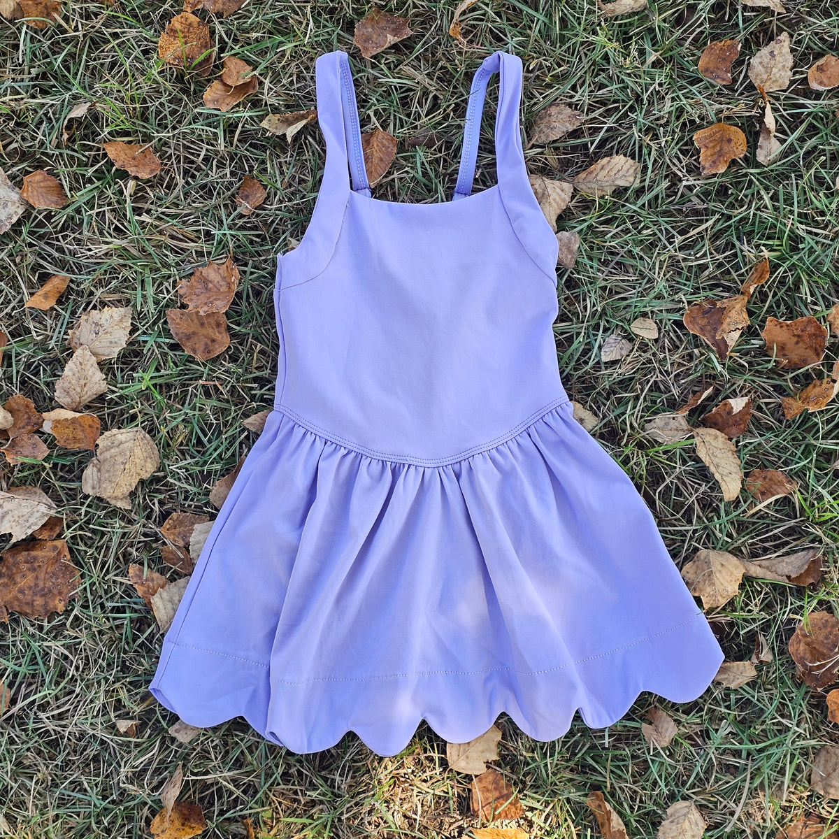 New Style Scalloped Athletic Dress - Purple (RTS)