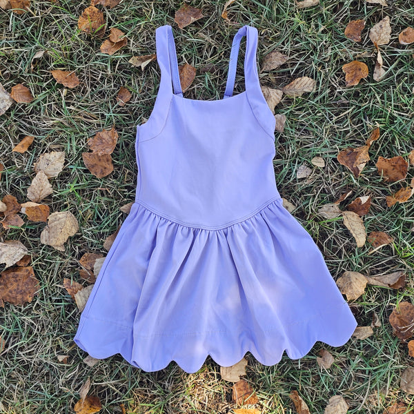 New Style Scalloped Athletic Dress - Purple (RTS)