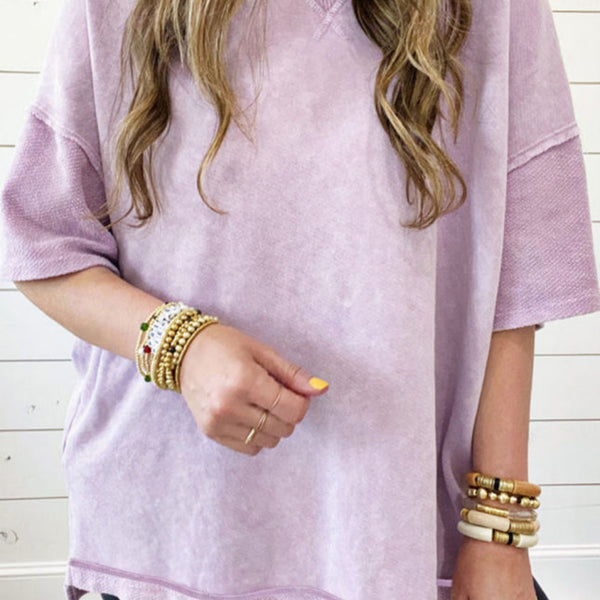 Women's Purple Mineral Wash Shirt (RTS)
