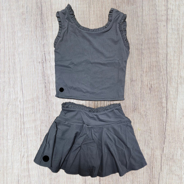 Ruffle Athletic Sets W/Logo - Black (RTS)