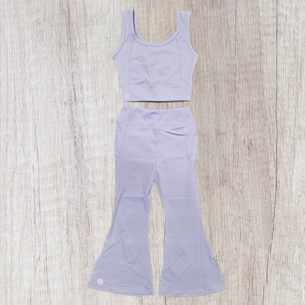 Pastel Athletic Sets W/Logo - Purple (RTS)