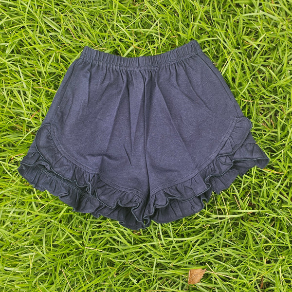 Girl Ruffle Shorts - Navy (RTS)