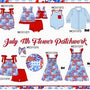 July 4th Flower Patchwork Set - Girls (RTS)