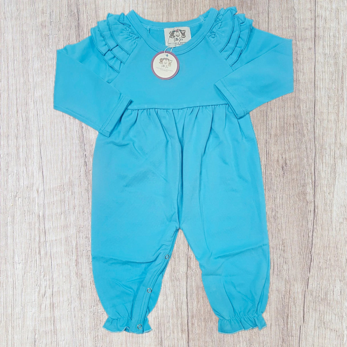 EveryDay Ruffle Rompers- Blue (RTS)