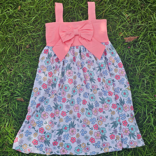 Bows & Floral Dress - Pink (RTS)