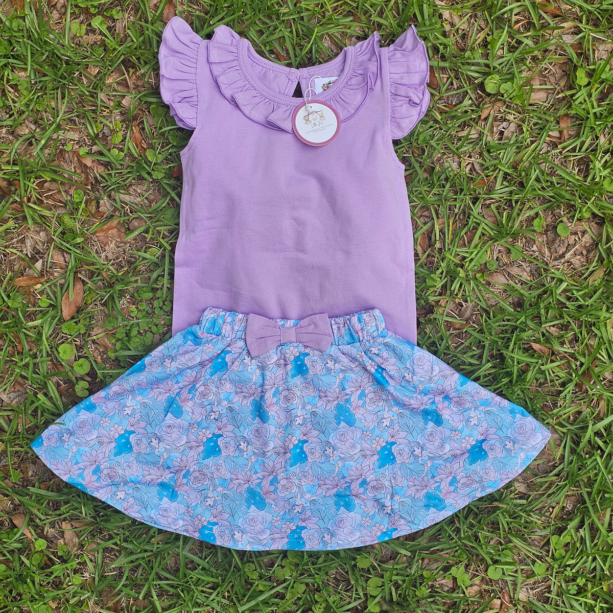 Watercolor Princess Skort Set - Purple (RTS)