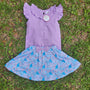 Watercolor Princess Skort Set - Purple (RTS)