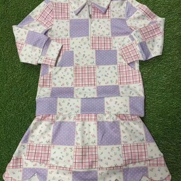 Purple Patchwork Skort Set (RTS)