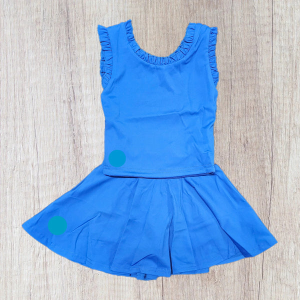Ruffle Athletic Sets W/Logo - Blue (RTS)