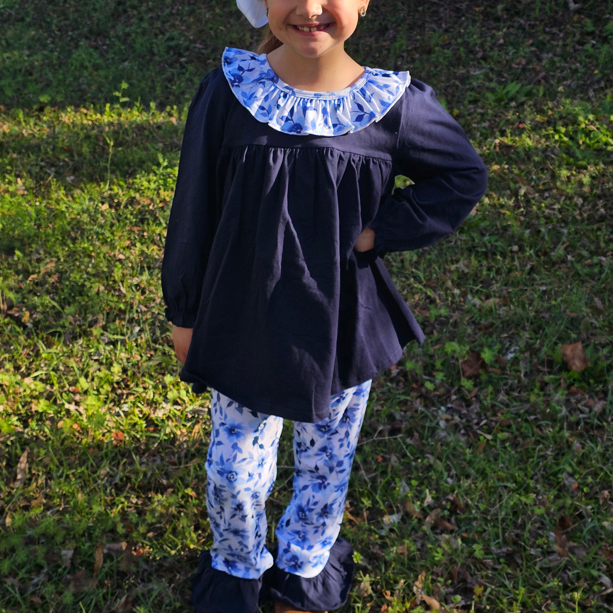 Winter Blues Collection- Girl Pants Set (RTS)