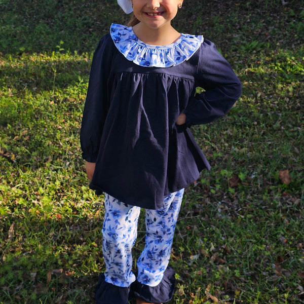 Winter Blues Collection- Girl Pants Set (RTS)