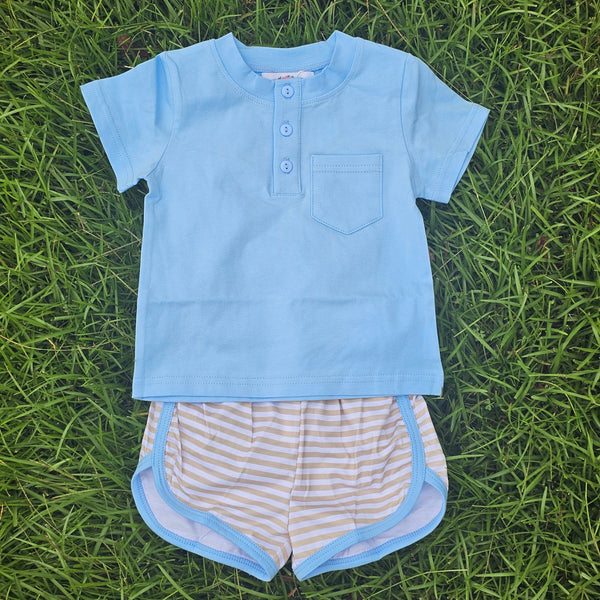Maddie Grace's Floral & Stripes - Boy Set (RTS)