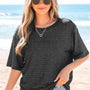 Women's Shiny Black Blouse (RTS)