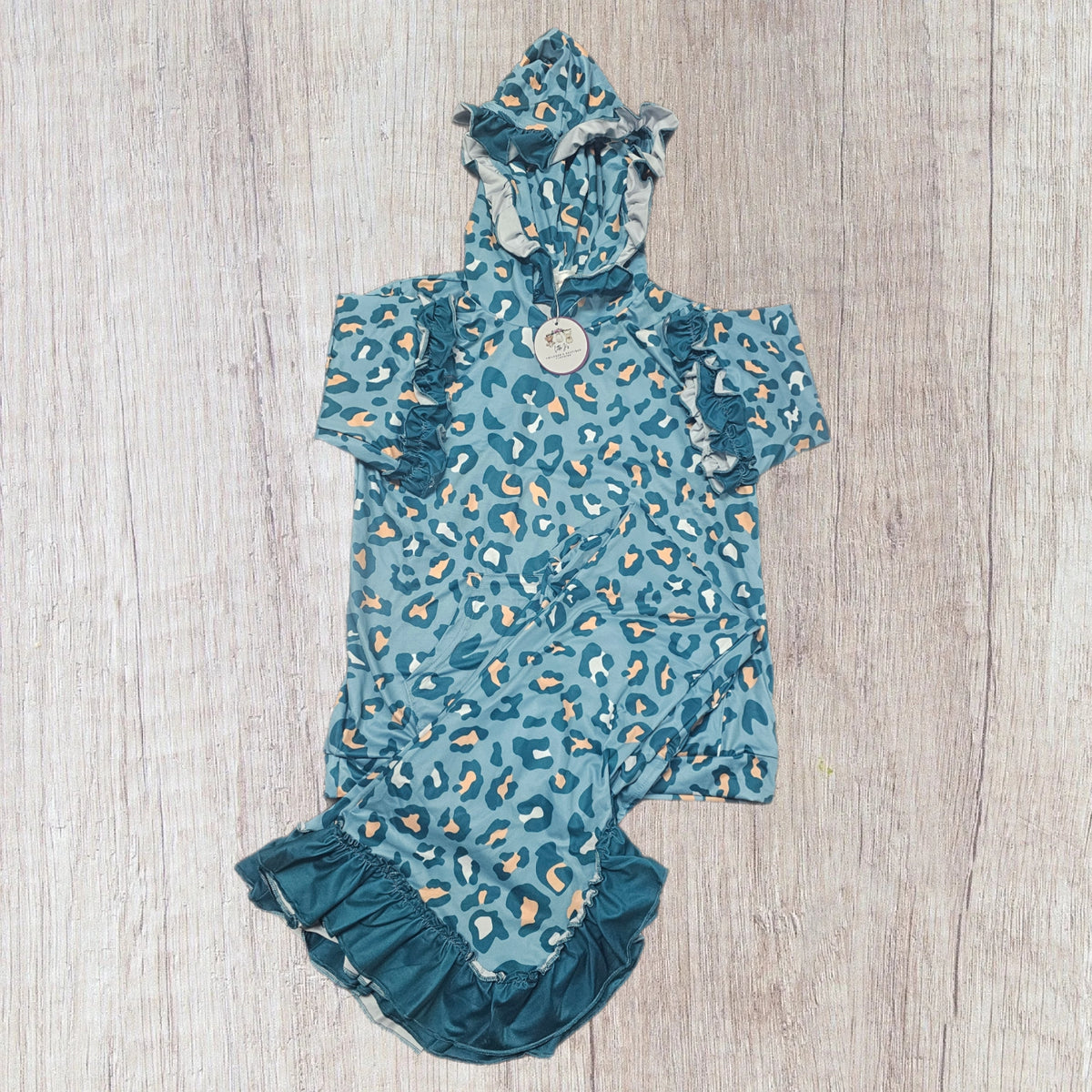Leopard Ruffle Hooded Sets- Girls (RTS)