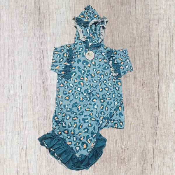 Leopard Ruffle Hooded Sets- Girls (RTS)