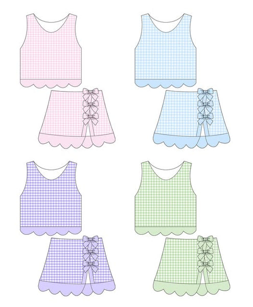 Gingham Skort Set (RTS)
