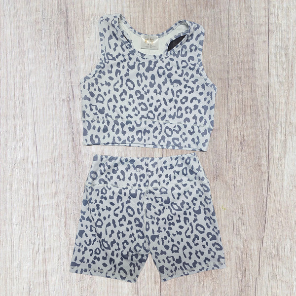 Leopard Athletic Set - Grey (RTS)