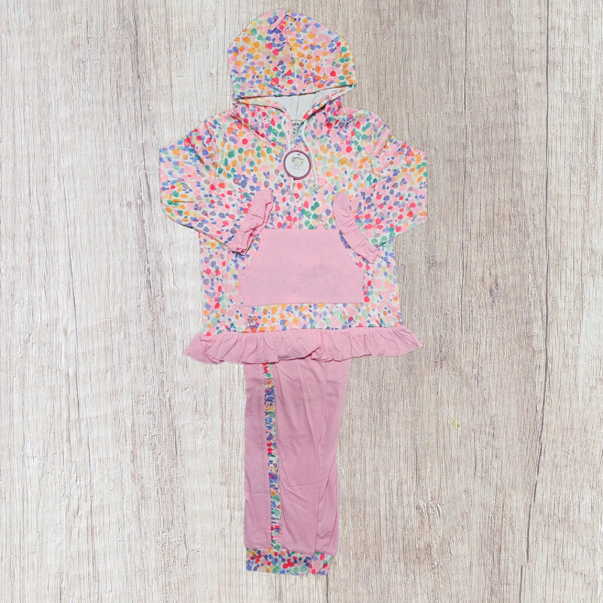 Watercolor Dot Jogger Set - Girls (RTS)