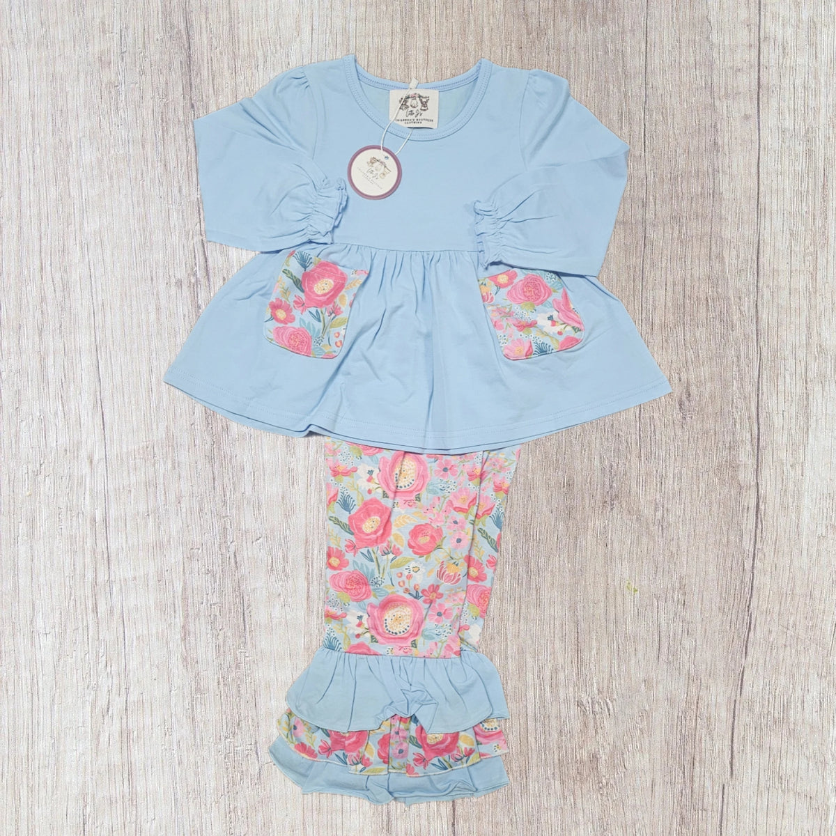 Spring Flowers Pants Set- (RTS)