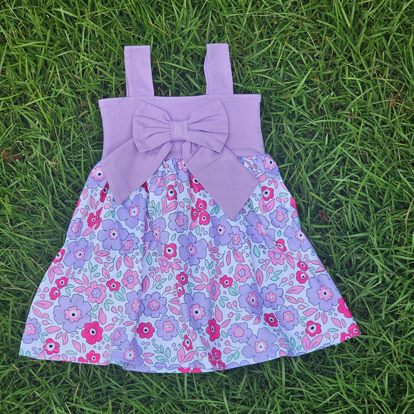 Bows & Floral Dress - Purple (RTS)