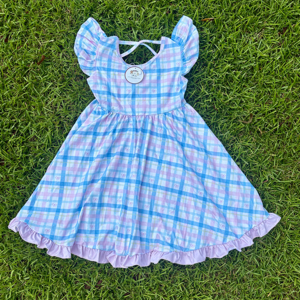 Girly Girl Twirl Dress - Pink Plaid (RTS)