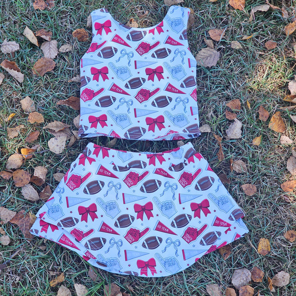Gameday Athletic Skort Sets - Crimson/Light Grey (RTS)