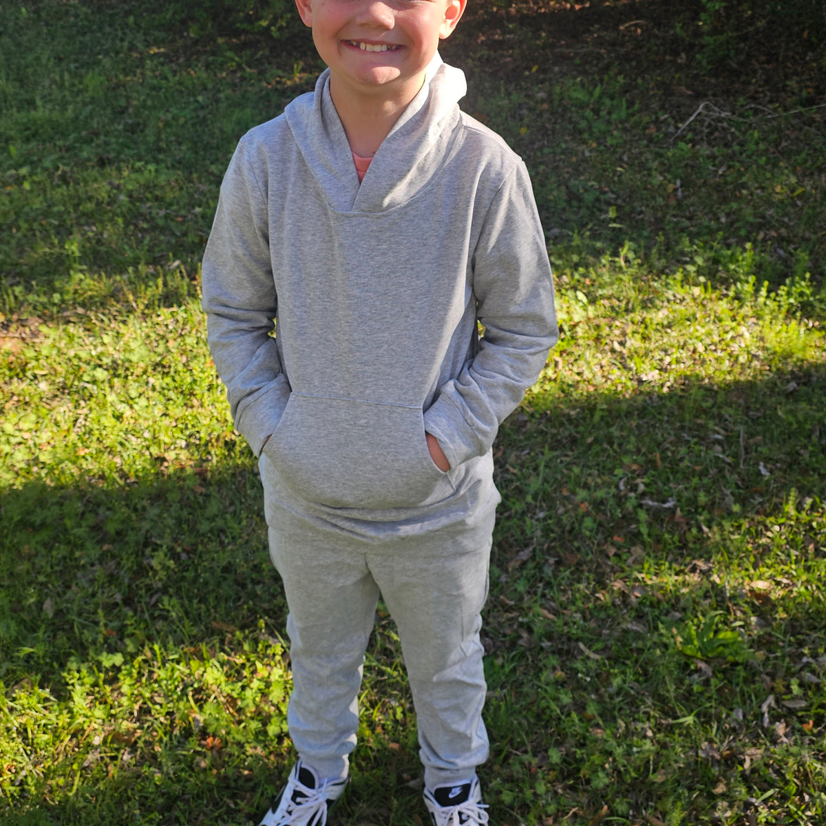 Boys Hooded Jogger Sets- Grey (RTS)