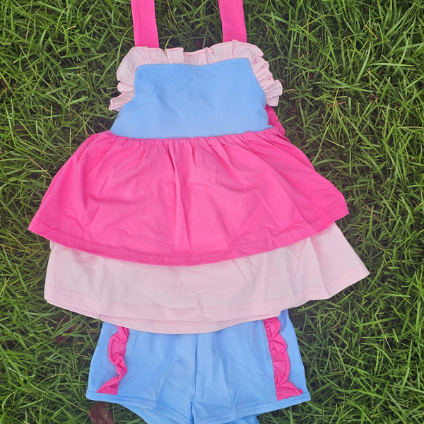Colorblock Double Ruffle Sets (RTS)