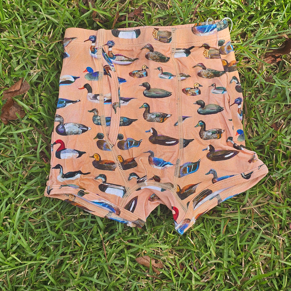 Boy Bamboo Boxer Brief - Tan Ducks (RTS)