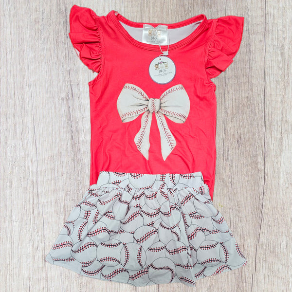 Baseball Bow Skort Set (RTS)