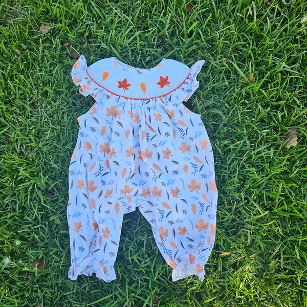 Fall Leaves Smock Romper - Girl (RTS)