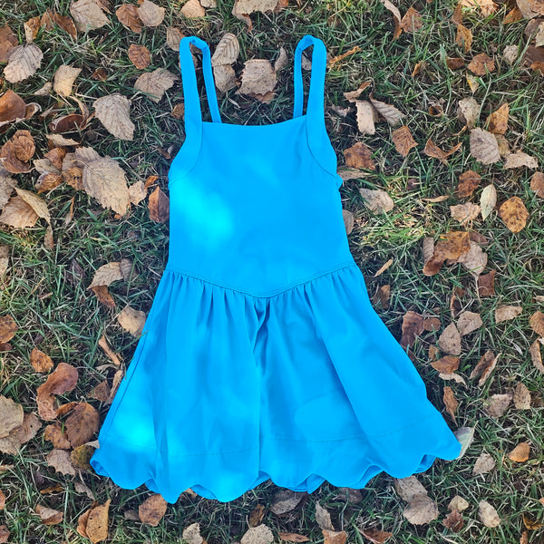 New Style Scalloped Athletic Dress - Blue (RTS)