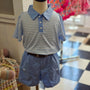 (Striped Polo Sets - Baby Blue (RTS)
