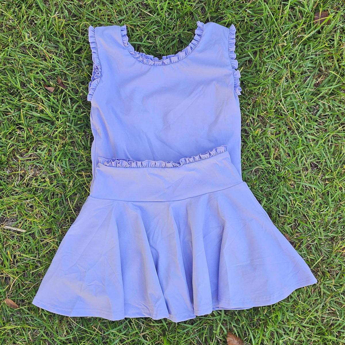 Ruffle Athletic Sets W/Logo - Purple (RTS)