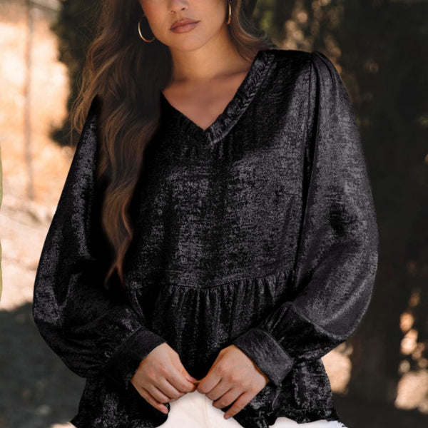 Black Shiny Long Sleeve (RTS)