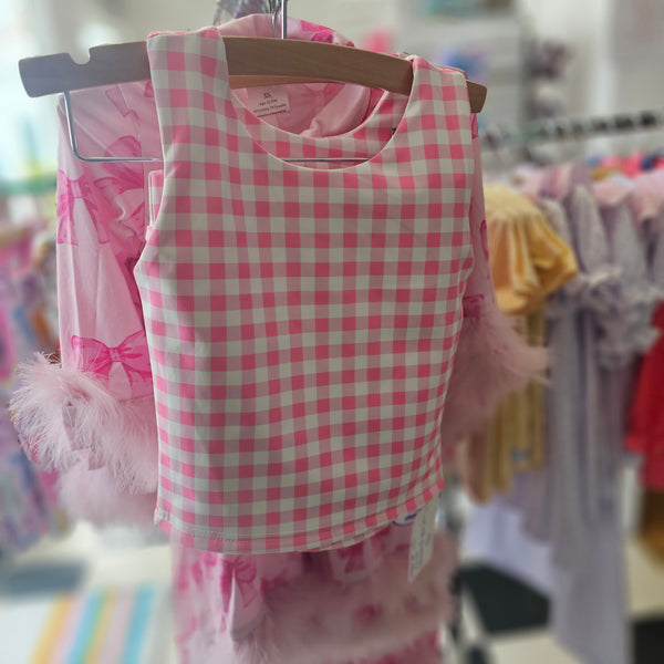 Summer Bright Athletic Set- Pink Gingham (RTS)