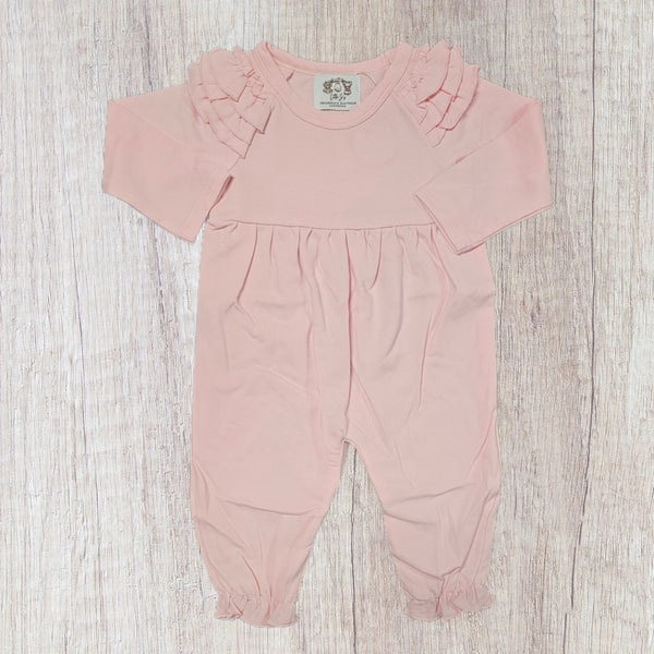 EveryDay Ruffle Rompers- Light Pink (RTS)