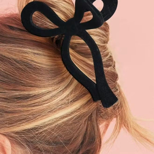 Black Velvet Bow Clips (RTS)