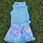Sassy Skort Collection- Blue Bow (RTS)