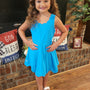 Scalloped Athletic Dresses W/Logo - Blue (RTS)