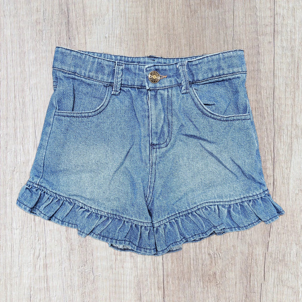 The Cutest Denim Ruffle Short (RTS)