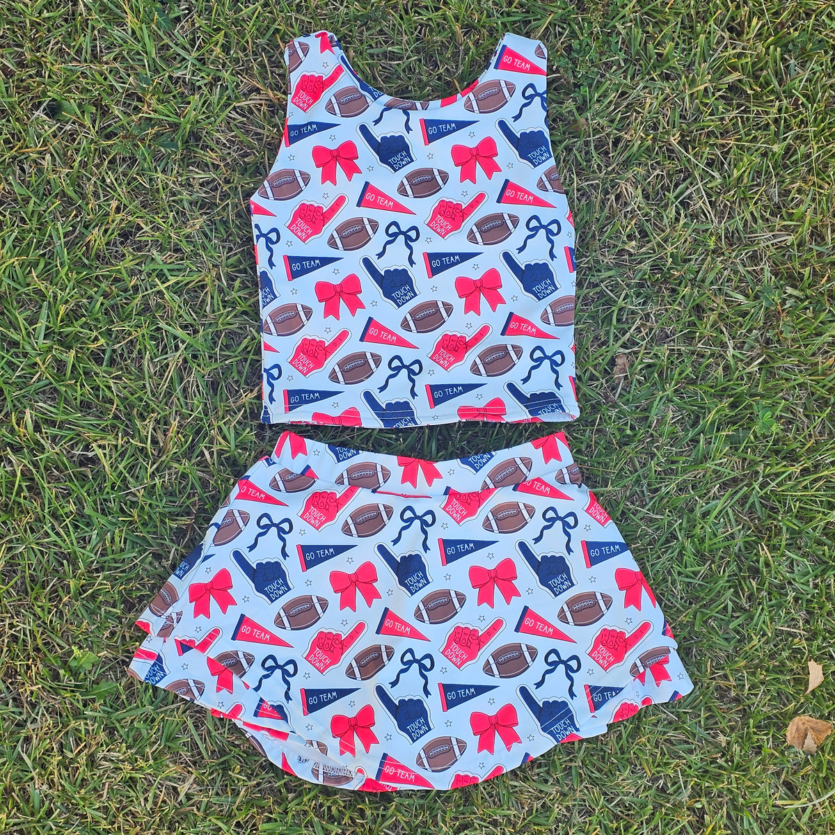Gameday Athletic Skort Sets - Red/Black (RTS)