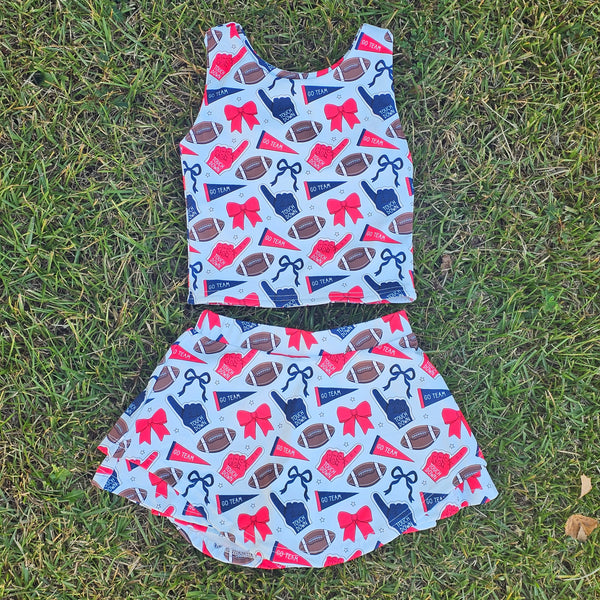 Gameday Athletic Skort Sets - Red/Black (RTS)